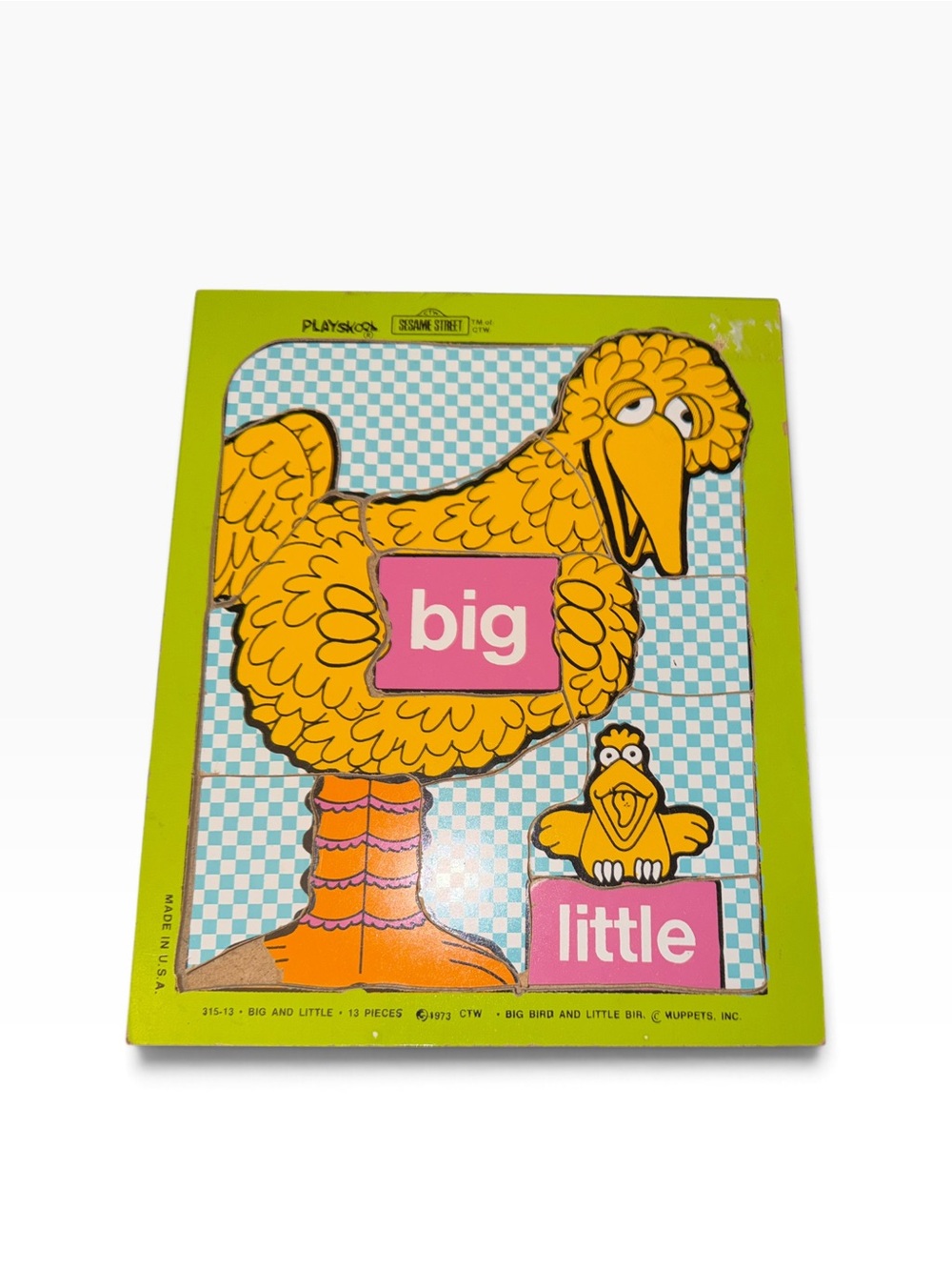 Sesame Street Big Bird 'Big' and 'Little' Puzzle - Vintage Playskool
